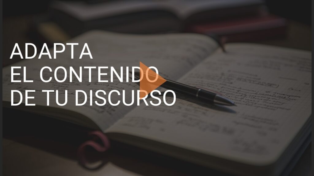 Adapta y sintetiza el contenido de tu exposición a tu discurso